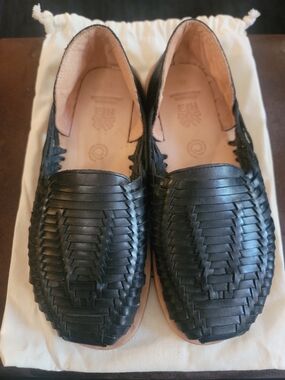 Grounding Earthing Harmony Shoes Size 42 11 Huarache Black Leather Copper Rivet